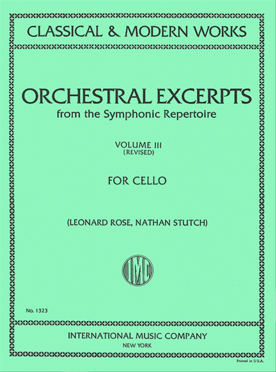 Orchestral Excerpts from the Symphonic Repertoire - Volume 3 (for Cello) Part scores gallery preview page 1