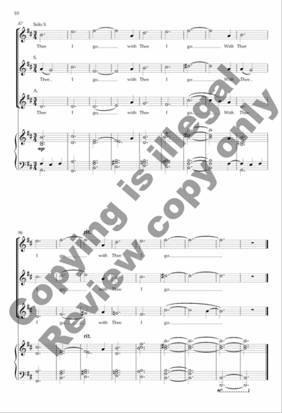 Psalm 139: tu cognovisti/Thou walkest with me SA scores gallery preview page 8