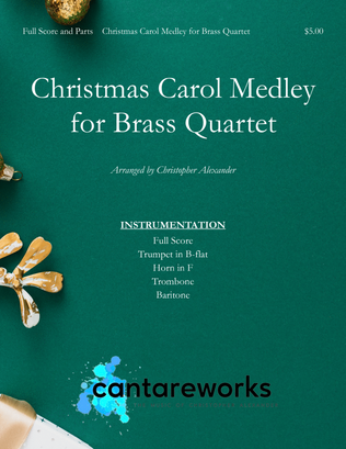 Book cover for Christmas Carol Medley for Brass Quartet