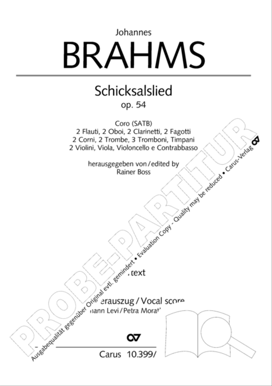 Schicksalslied, Op. 54 4-Part scores gallery preview page 2