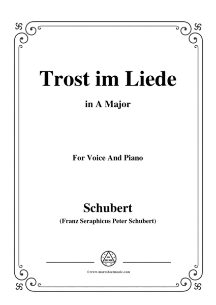 Schubert-Trost im Liede,in A Major,for Voice and Piano image number null