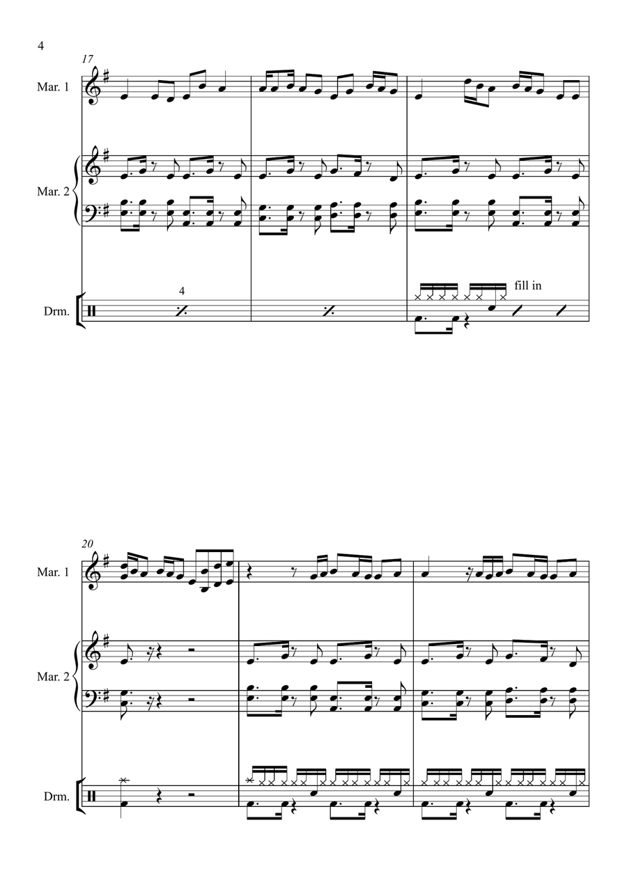 Shape Of You Percussion Ensemble scores gallery preview page 6