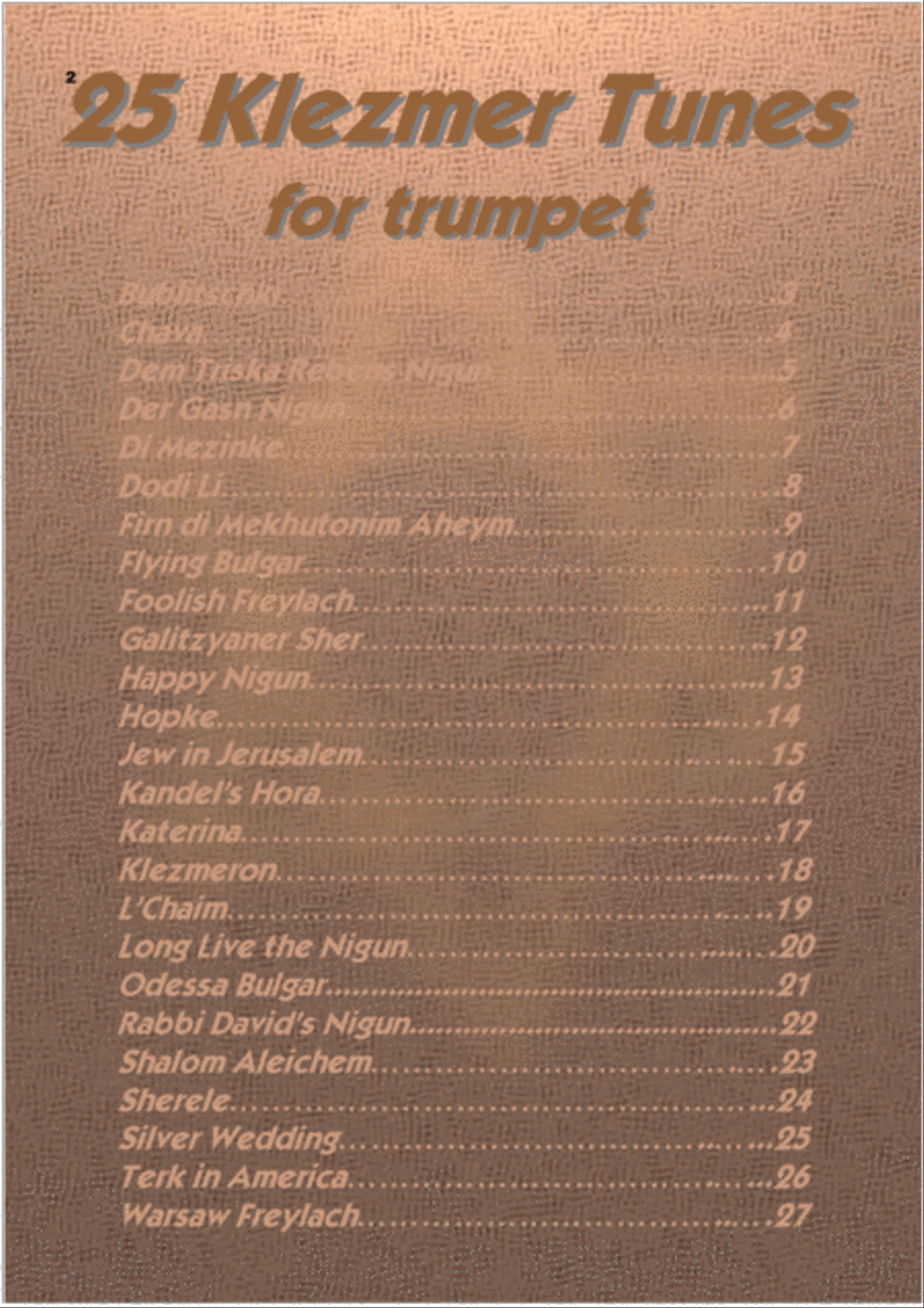 25 Klezmer Tunes for Trumpet Trumpet Solo scores gallery preview page 2