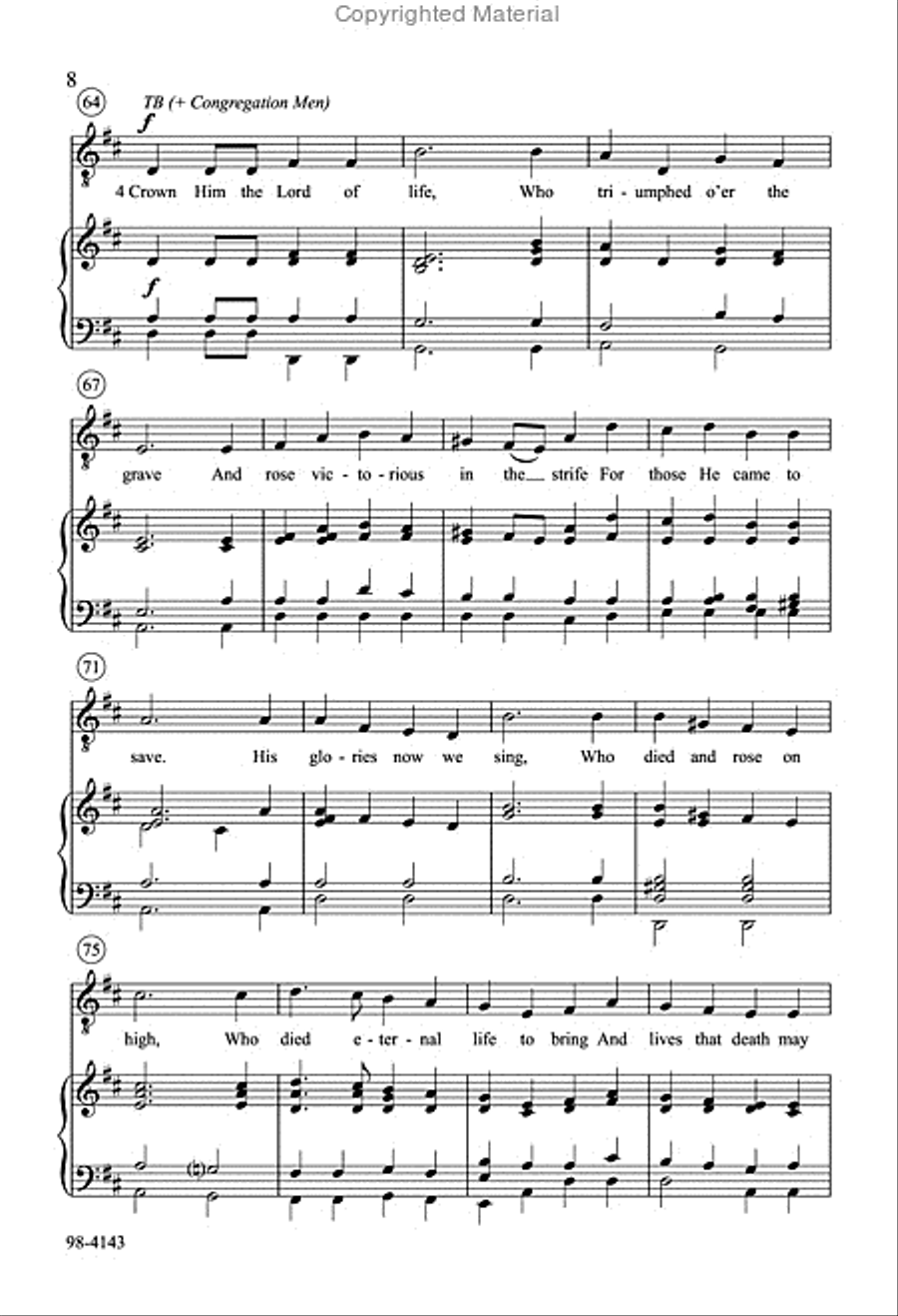 Crown Him with Many Crowns (Behnke) 4-Part scores gallery preview page 7