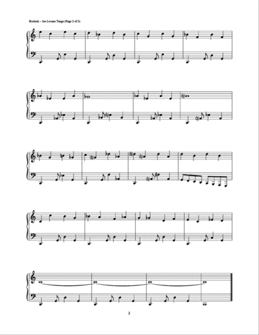 Joe Lovano Tango Joe Lovano Tango Piano Solo scores gallery preview page 2