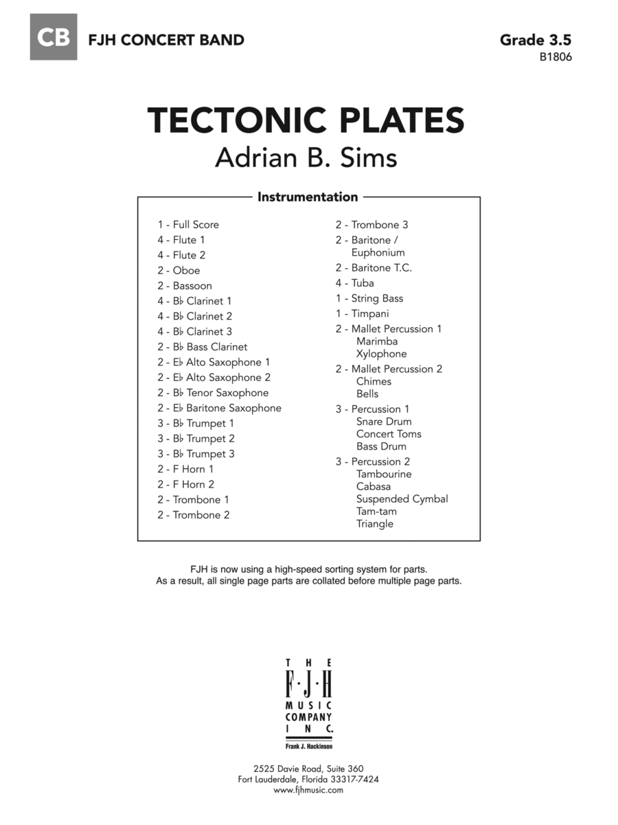 Tectonic Plates: Score Concert Band scores gallery preview page 1