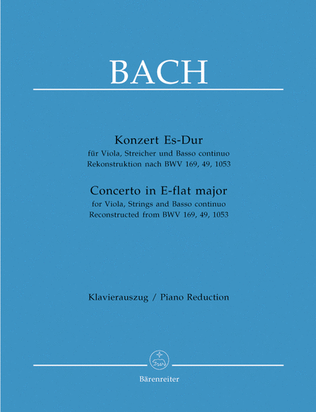 Book cover for Concerto for Viola, Strings and Basso continuo E flat major