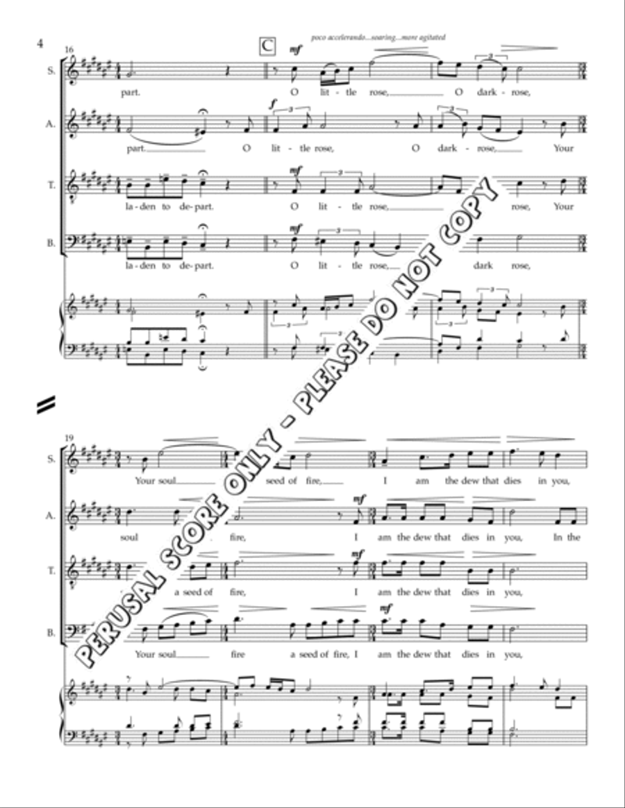 O Little Rose, O Dark Rose 4-Part scores gallery preview page 4