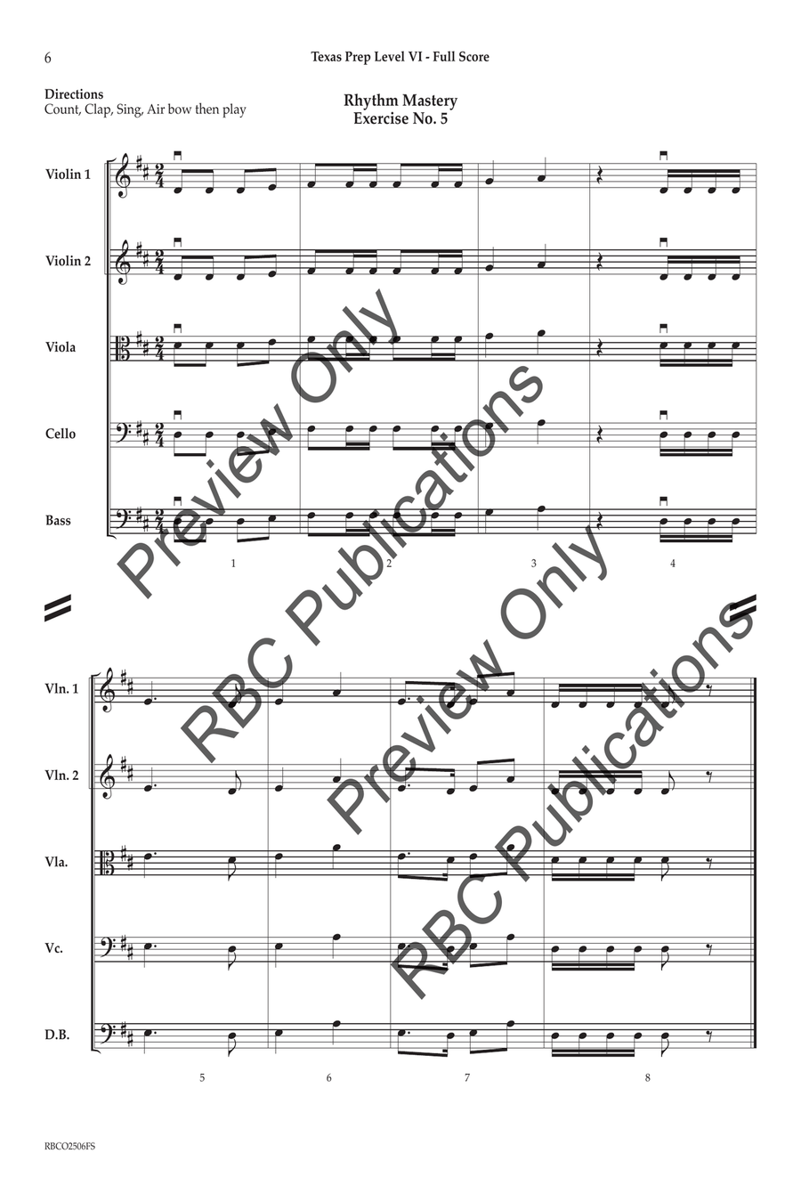Texas Prep Level VI (Score) Orchestra scores gallery preview page 5