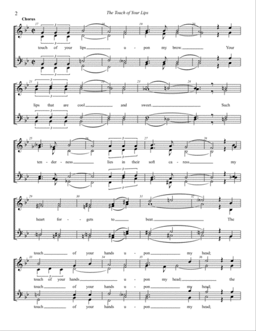 The Touch Of Your Lips SSAA scores gallery preview page 2