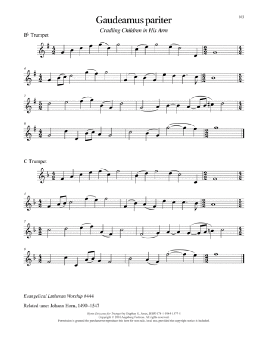 Hymn Descants for Trumpet C Trumpet scores gallery preview page 104