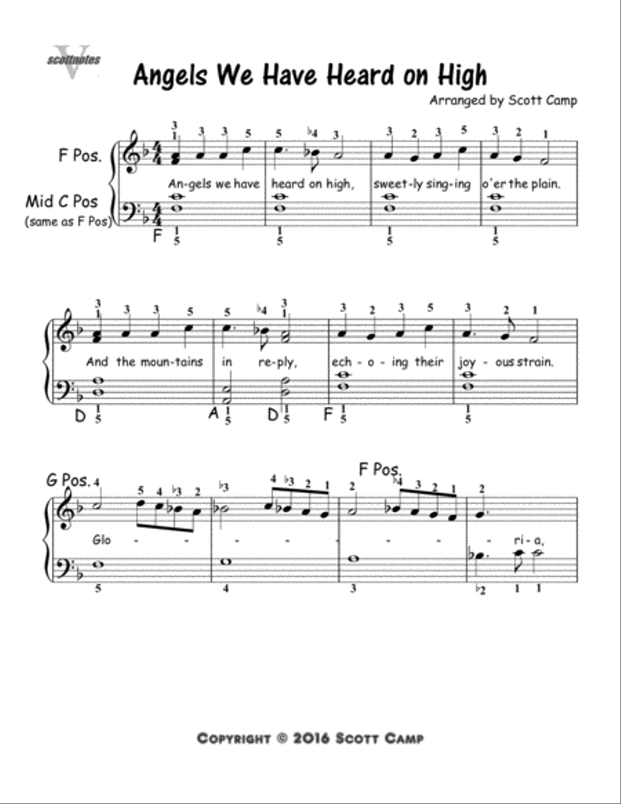 Angels We Have Heard on High (First Year Piano Students) Piano Method scores gallery preview page 1