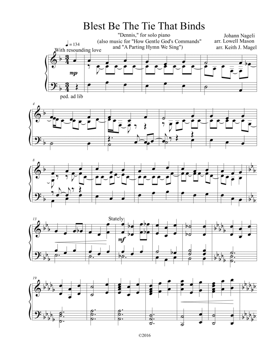 Blest Be The Tie That Binds Piano Solo scores gallery preview page 1