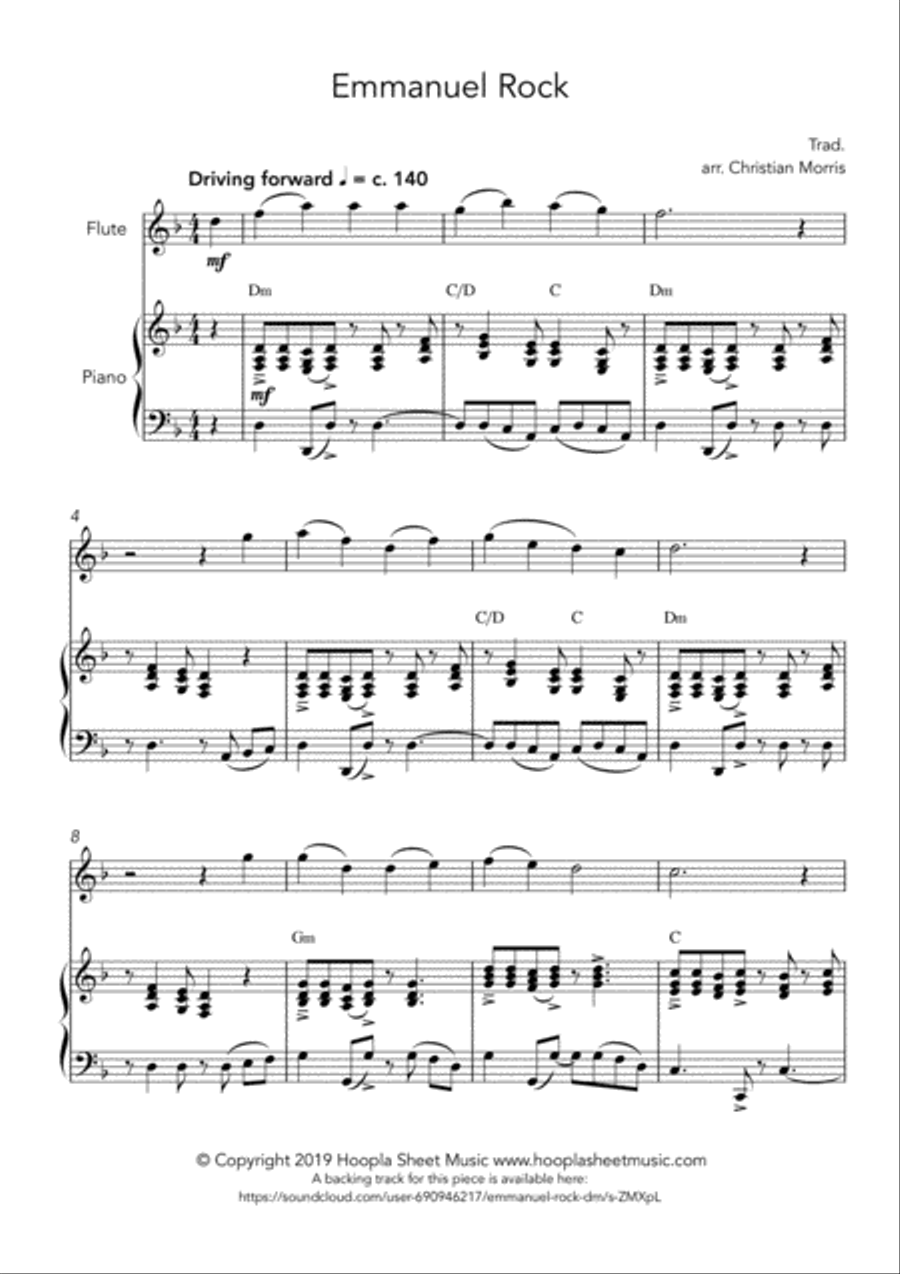 Emmanuel Rock (O Come, O Come Emmanuel) Flute Solo scores gallery preview page 1