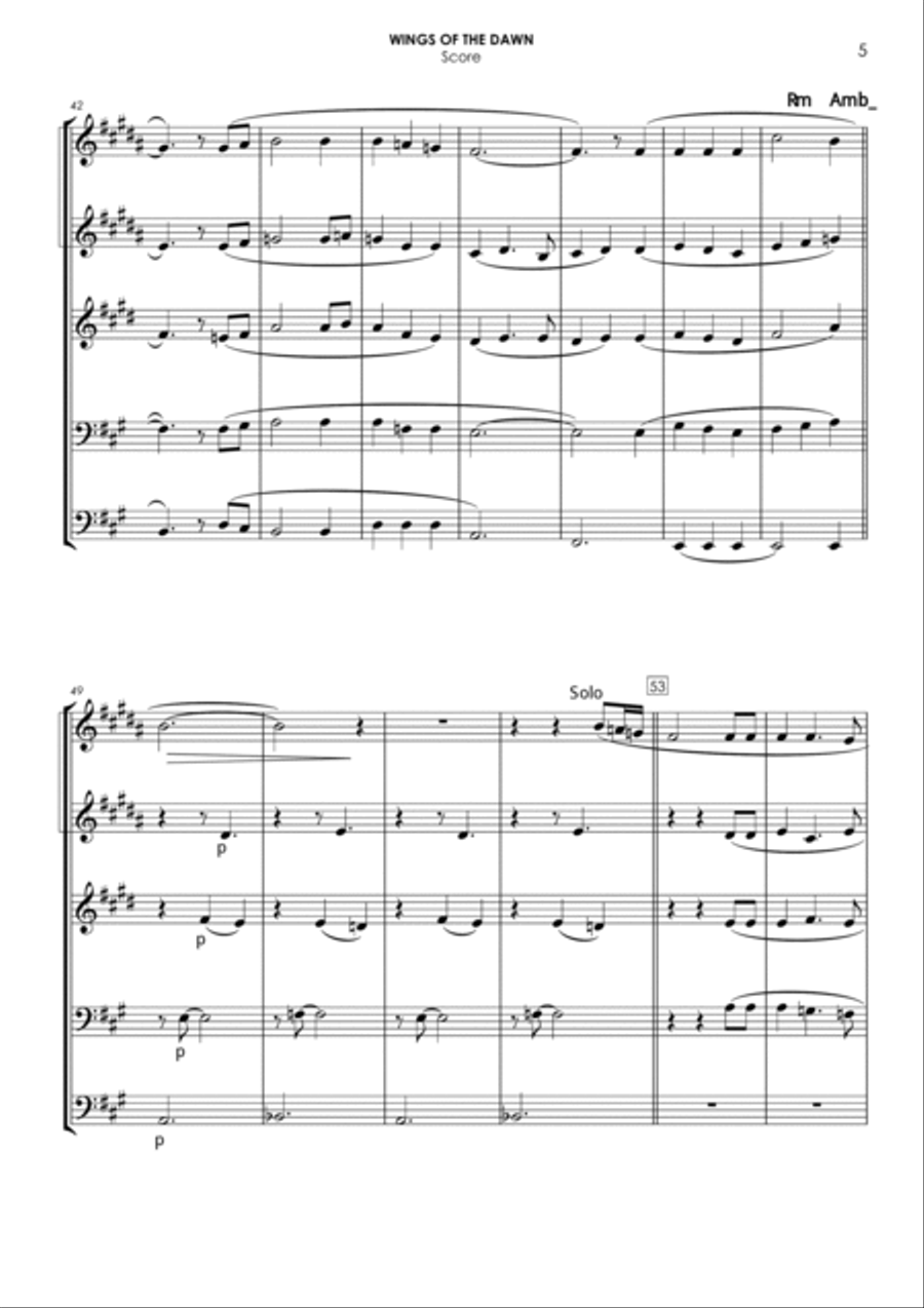 Wings Of The Dawn Wings Of The Dawn Brass Ensemble scores gallery preview page 5
