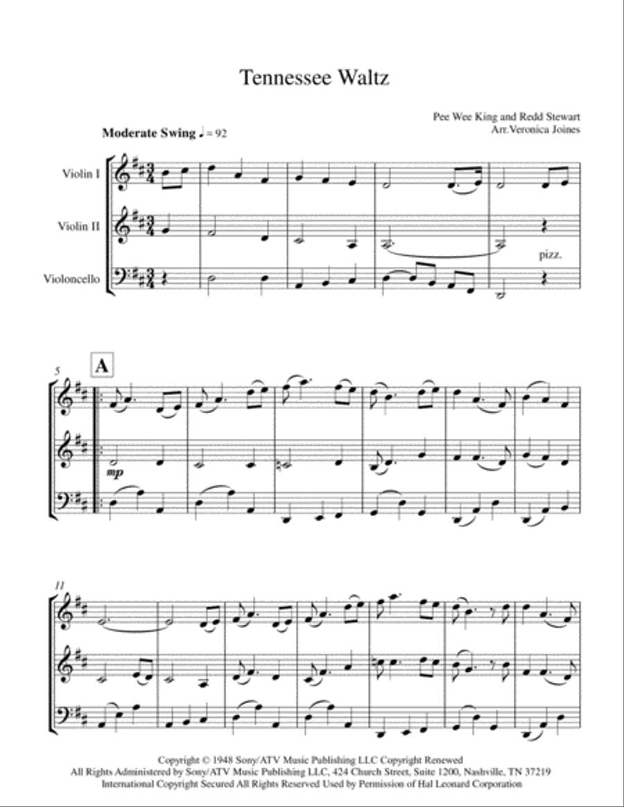 Tennessee Waltz String Trio scores gallery preview page 2
