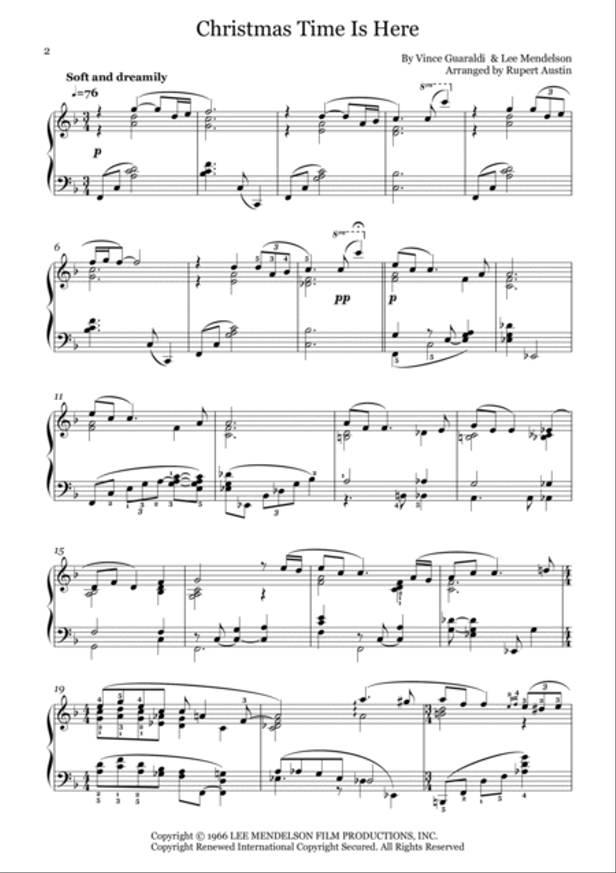 Christmas Time Is Here Piano Solo scores gallery preview page 2