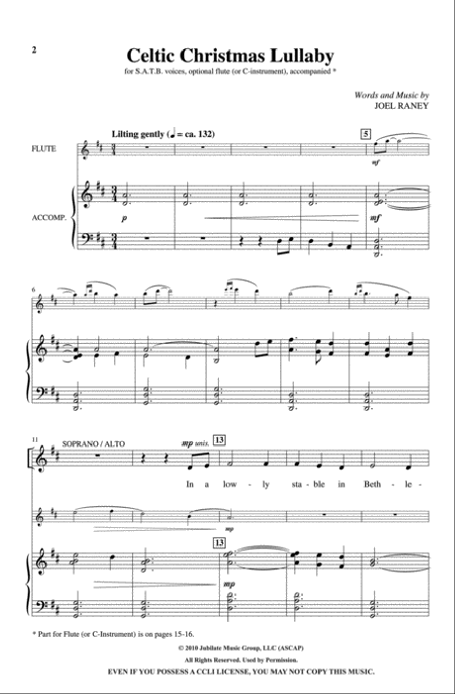 Celtic Christmas Lullaby Celtic Christmas Lullaby 4-Part scores gallery preview page 2