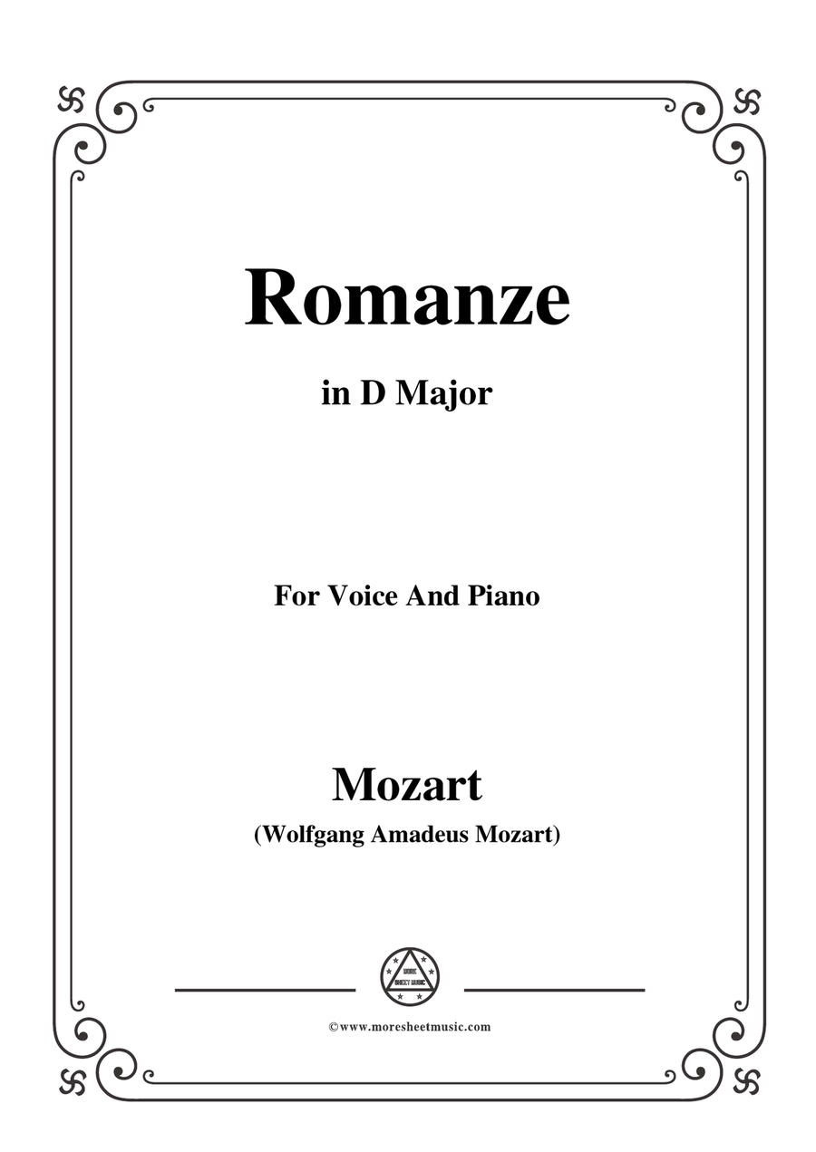 Mozart-Romanze,in D Major,for Voice and Piano