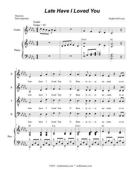 Late Have I Loved You (Solo with SATB) image number null