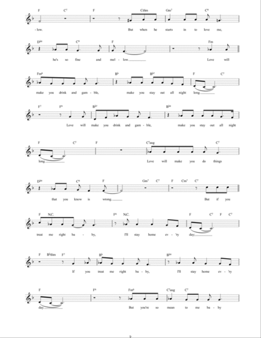 Fine And Mellow (My Man...) Piano scores gallery preview page 2