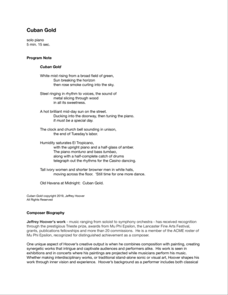 Cuban Gold Piano Solo scores gallery preview page 2