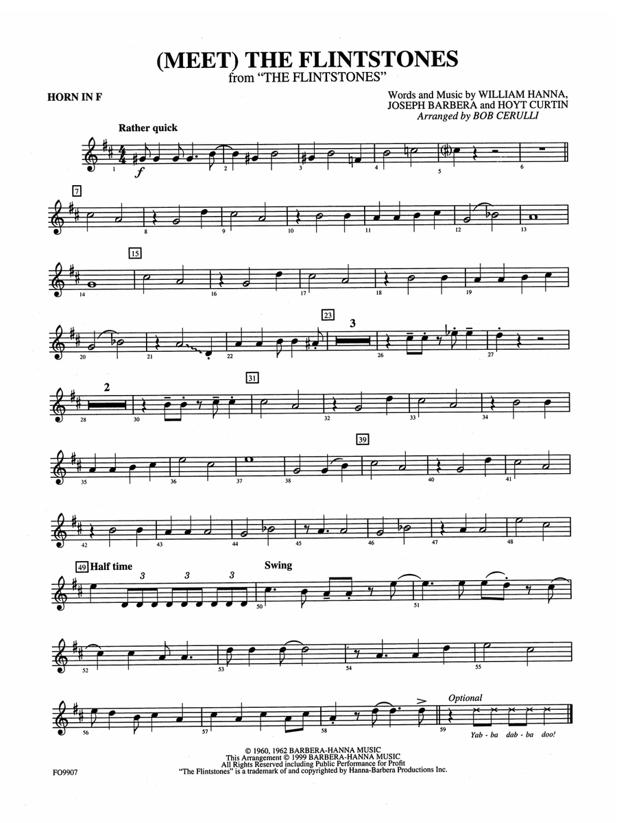 (Meet) The Flintstones: 1st F Horn