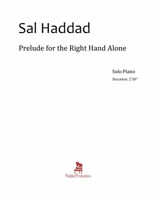 Prelude for the Right Hand Alone Op. 3