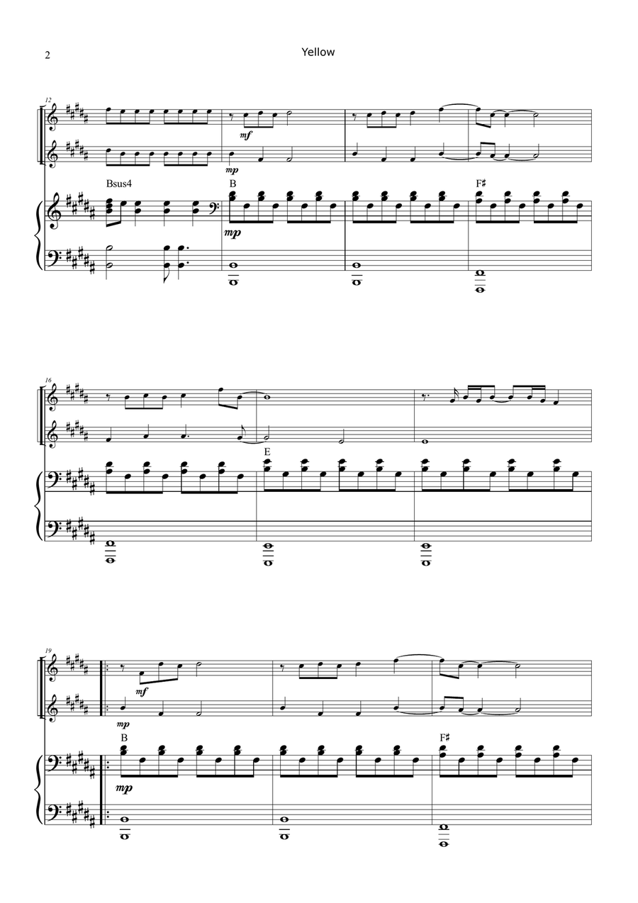 Yellow Woodwind Duet scores gallery preview page 2
