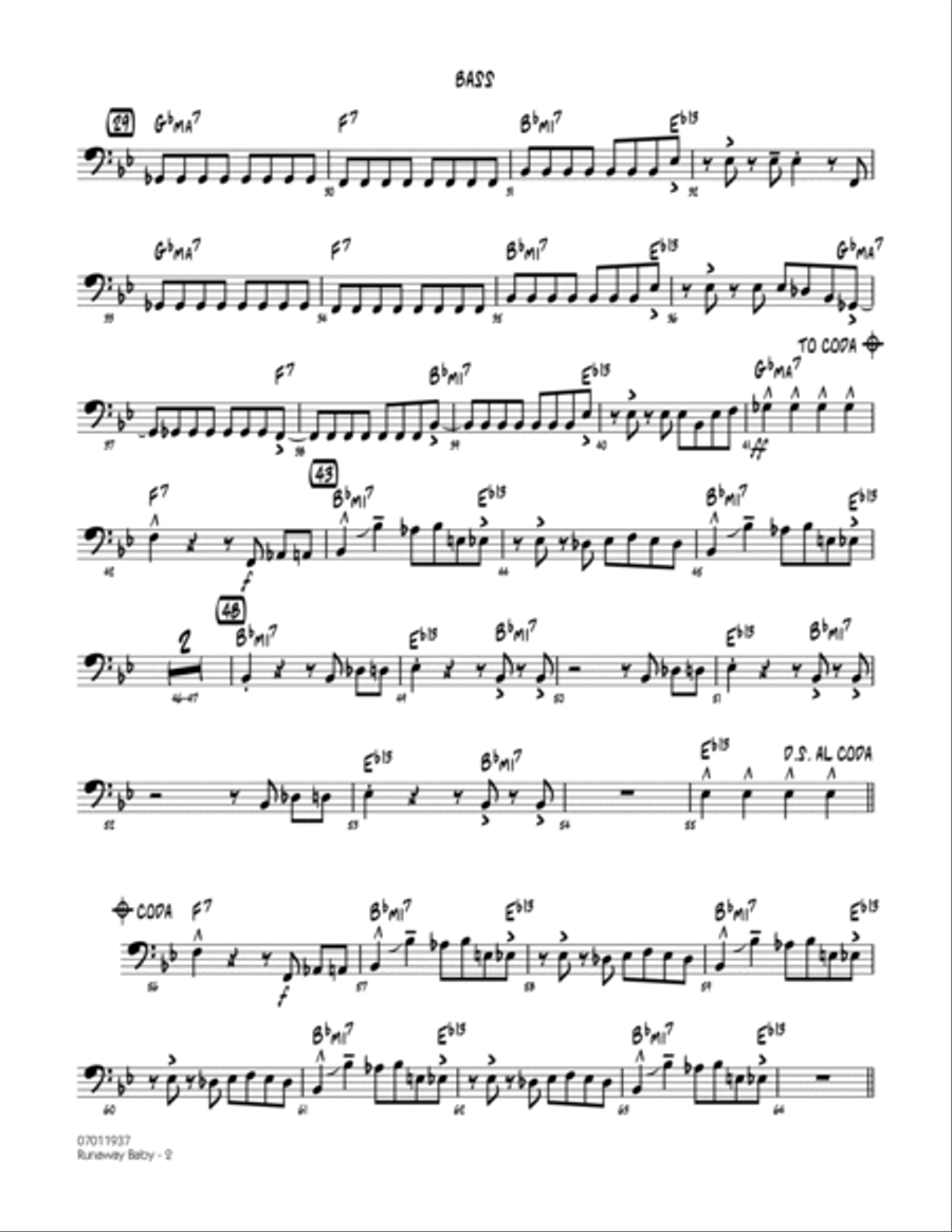 Runaway Baby - Bass Runaway Baby - Bass Jazz Ensemble scores gallery preview page 2