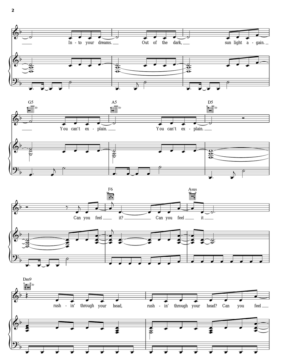 Rush Rush Piano, Vocal, Guitar scores gallery preview page 2