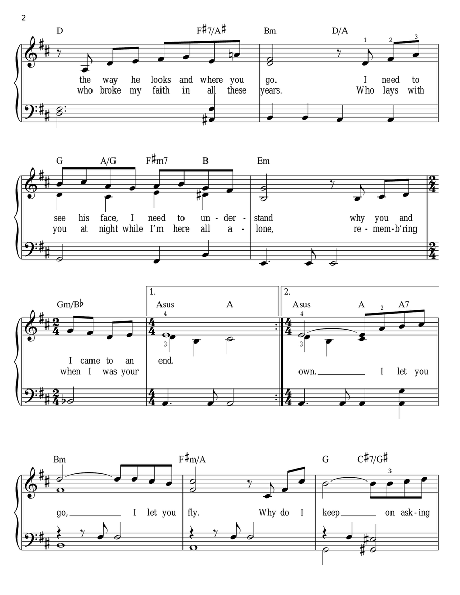 Broken Vow Easy Piano scores gallery preview page 2
