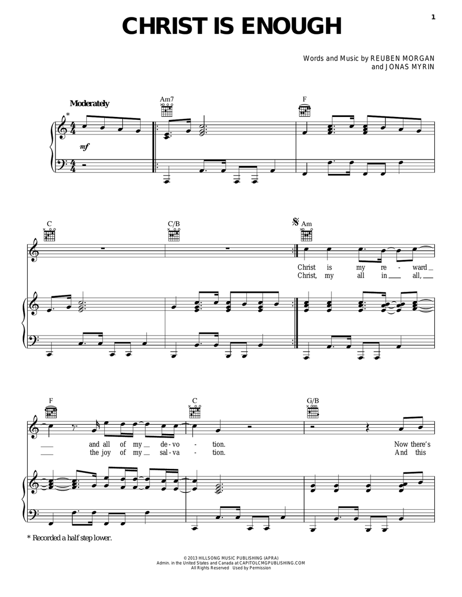 Christ Is Enough Christ Is Enough Guitar scores gallery preview page 1