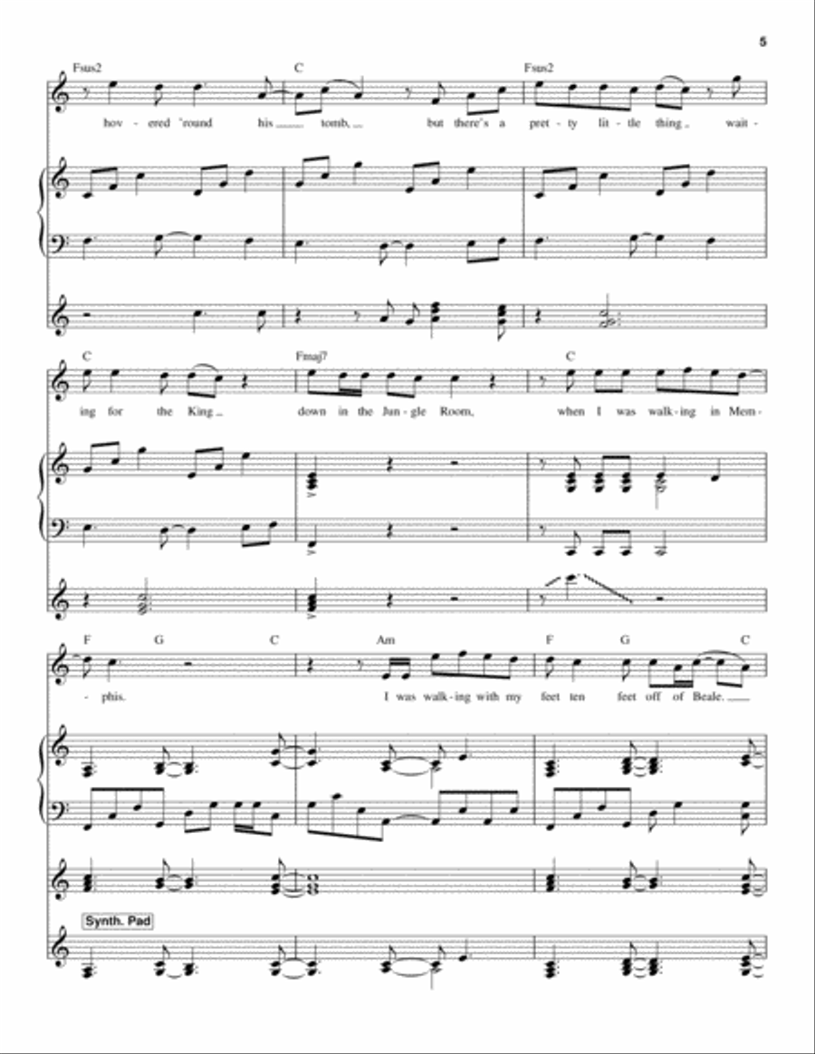 Walking In Memphis Piano scores gallery preview page 5