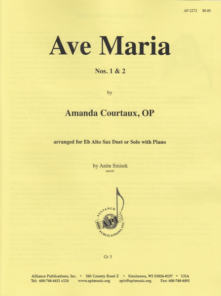 Ave Maria, No. 1 & 2 - Alto Sax Duo/Piano image number null