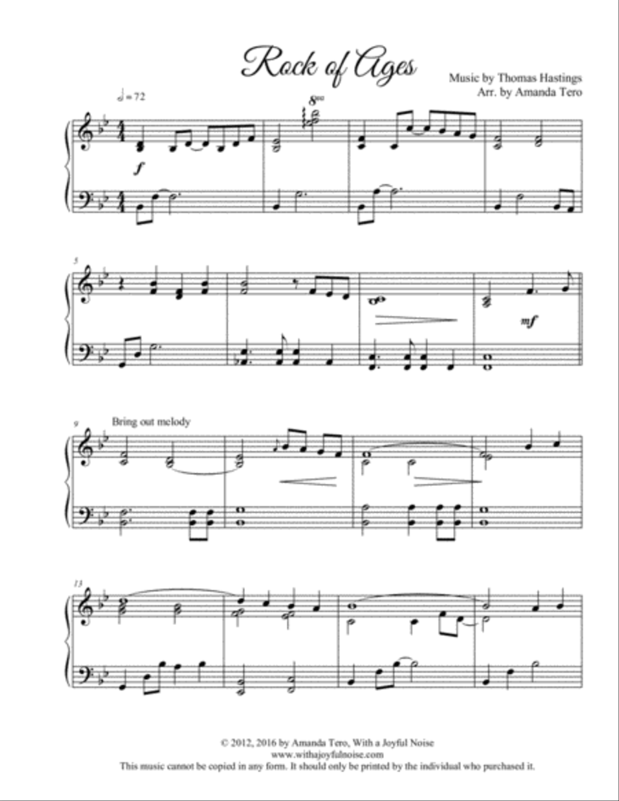 Rock of Ages (Cleft for Me) Piano Solo scores gallery preview page 3