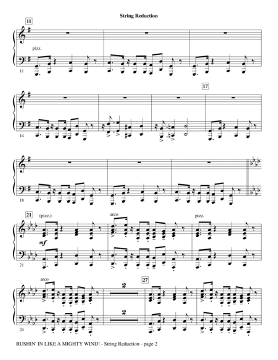 Rushin' In Like A Mighty Wind! - Keyboard String Reduction Choir scores gallery preview page 2