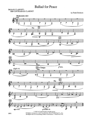 Ballad for Peace: B-flat Bass Clarinet