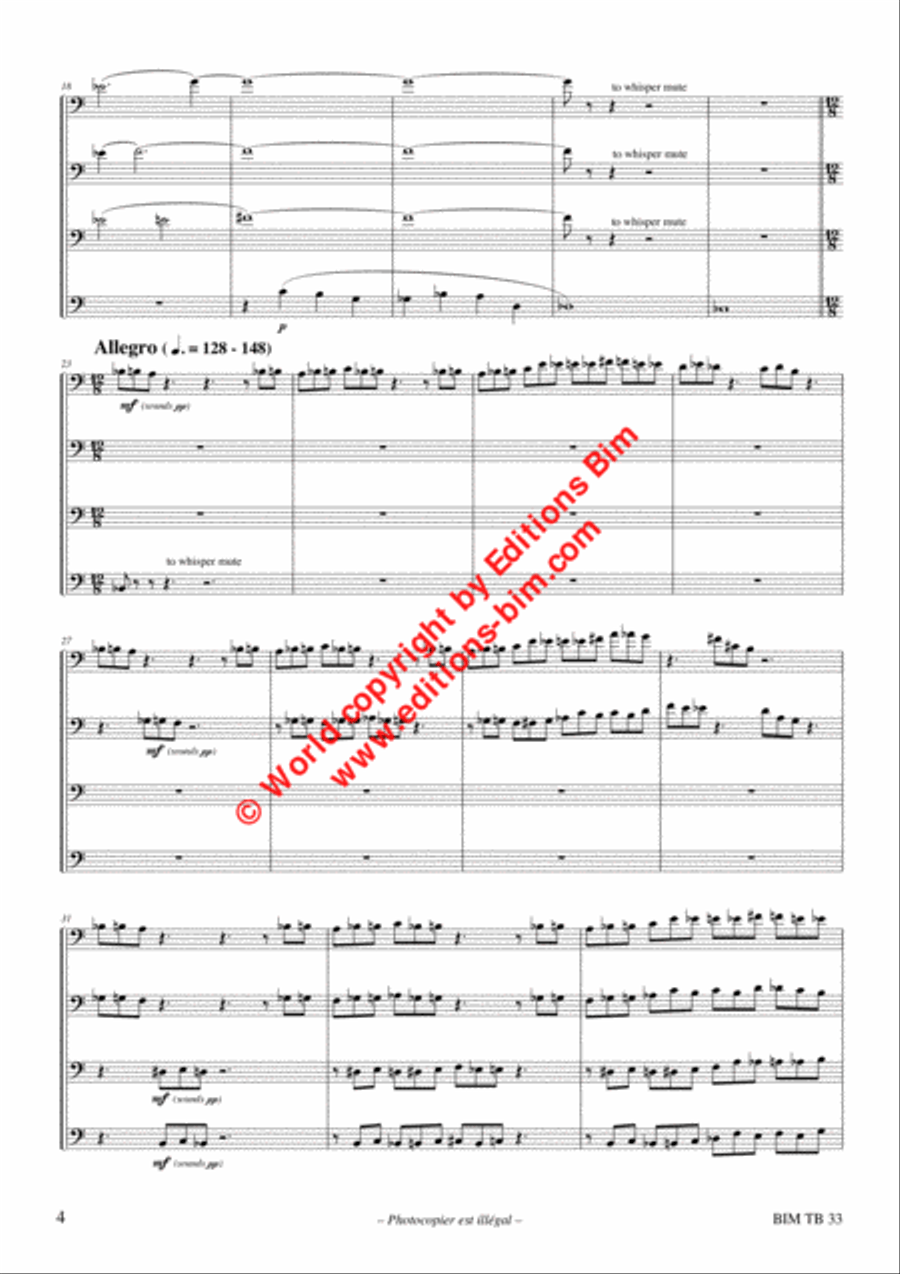 Trombone Quartet N° 1 Trombone Quartet N° 1 Trombone Quartet scores gallery preview page 3