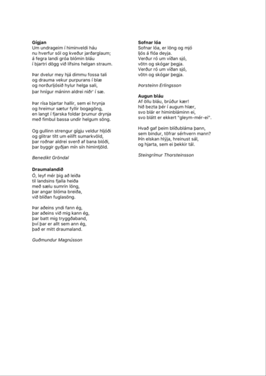 Sigfús Einarsson: Vier Lieder - Fjórir söngvar (SSA choir and piano) SSA scores gallery preview page 3