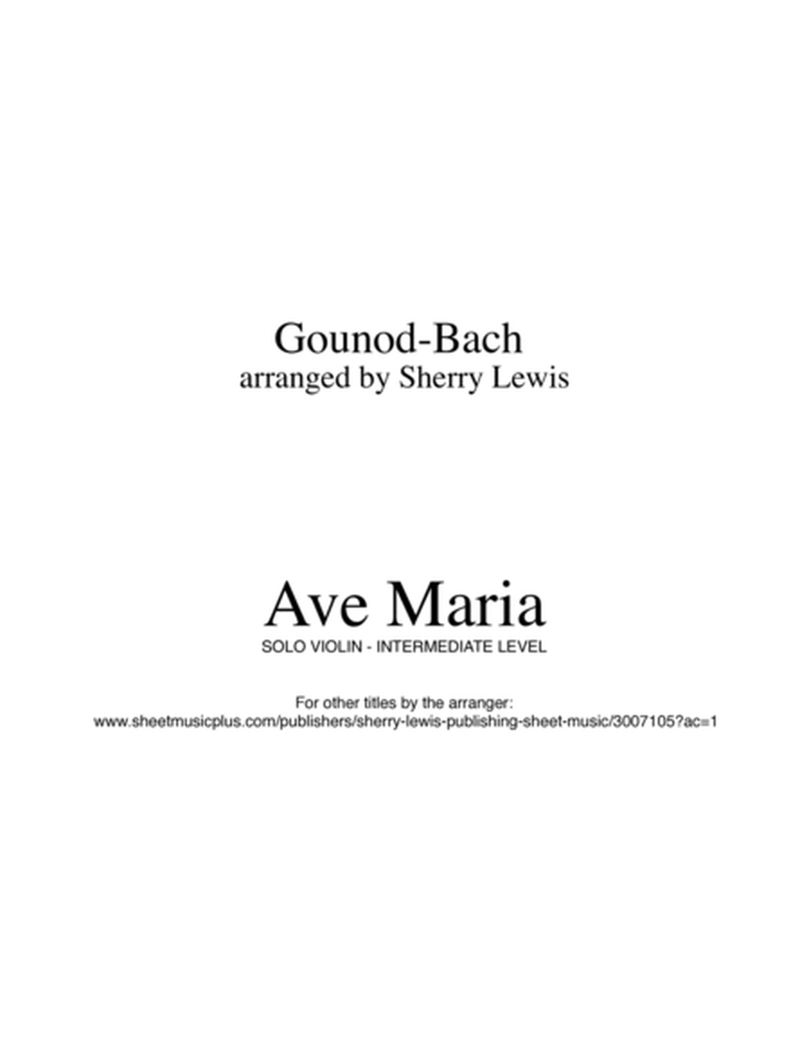 Ave Maria Bach-Gounod SOLO VIOLIN (for violin solo) image number null