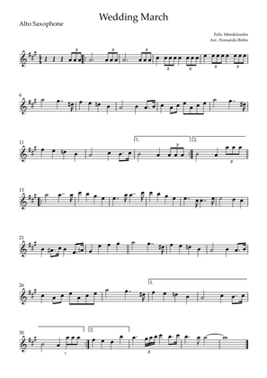 Wedding March (Felix Mendelssohn) for Alto Saxophone Solo