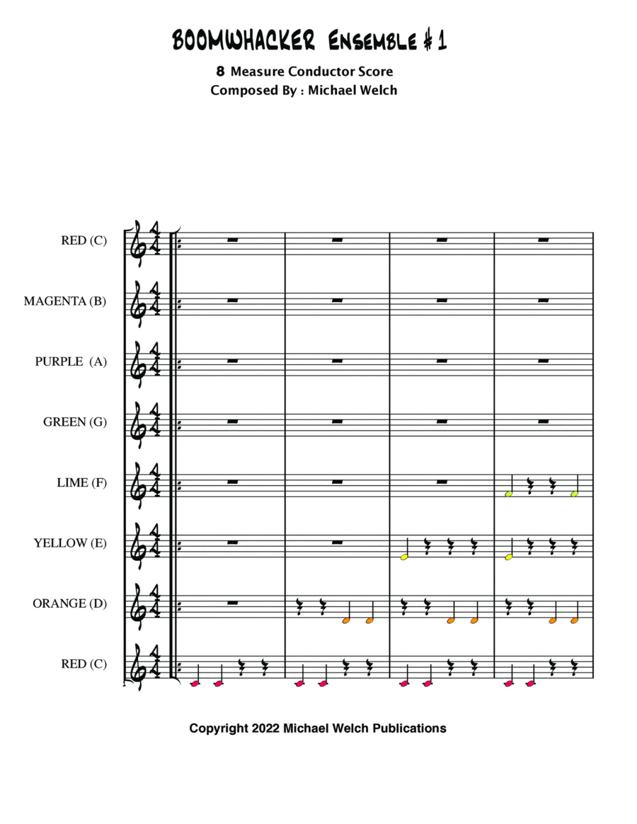 Boomwhacker Ensemble Easy Piano scores gallery preview page 1