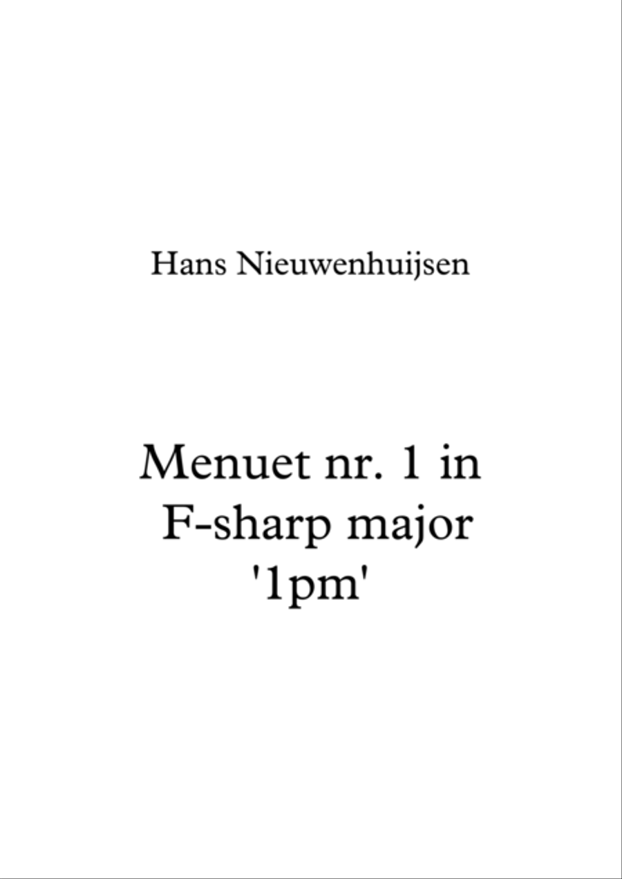 Menuet nr. 1 in F-sharp major '1pm' Harpsichord scores gallery preview page 1