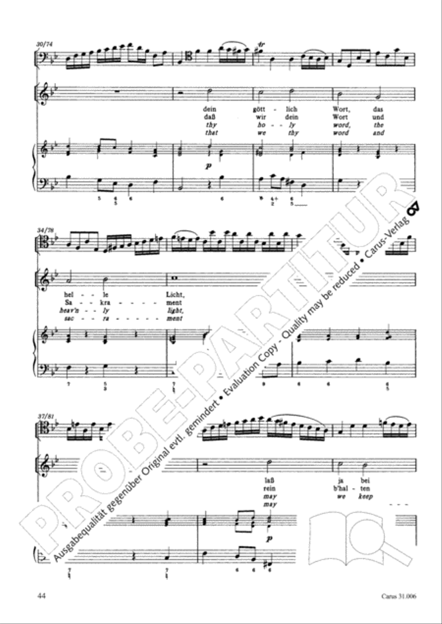 Stay with us, for it draws on toward evening (Bleib bei uns, denn es will Abend werden) 4-Part scores gallery preview page 45