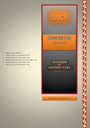 Book cover for Six Bach's orchestral concertos for piano
