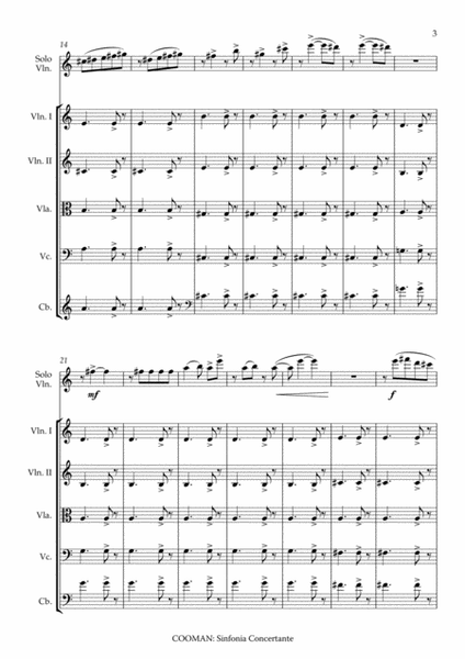 Carson Cooman: Sinfonia Concertante for solo violin and string orchestra, score and parts