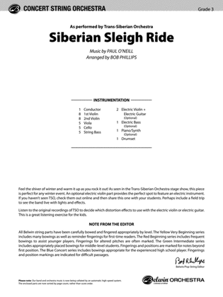 Book cover for Siberian Sleigh Ride: Score