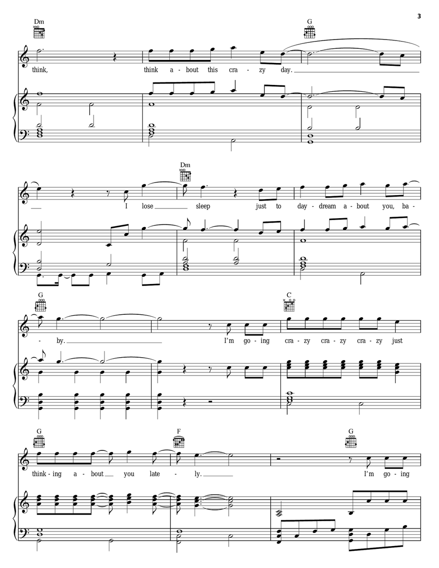 Crazy Crazy Piano, Vocal, Guitar scores gallery preview page 3