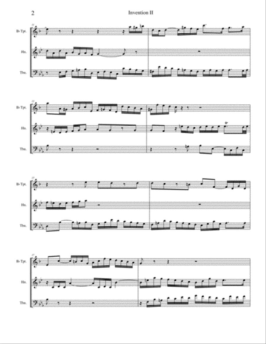 6 Bach Inventions for Brass Trio 6 Bach Inventions for Brass Trio Brass Trio scores gallery preview page 6